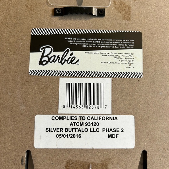 BARBIE WOODEN LETTER M ART & DECALS ALL OVER BARBIE’S HANGS ON WALL - Picture 8 of 9